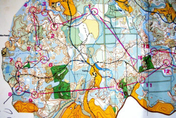 1994.a. Soine Pangodi maastik kaardipildis. 4 päeva 2 vahetuse liidri Janis Ozolinši teekond