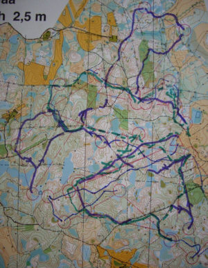 1997a. 3 päeva meeste rada koos liidrite teekonnadega: lilla- 1 vahetus- Inno Ling, roheline- Ormar Lutsberg, sinine- Kaido Nurja